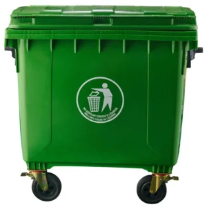 Contenedor con Ruedas Plástico 1100 Litros Verde con Tapa